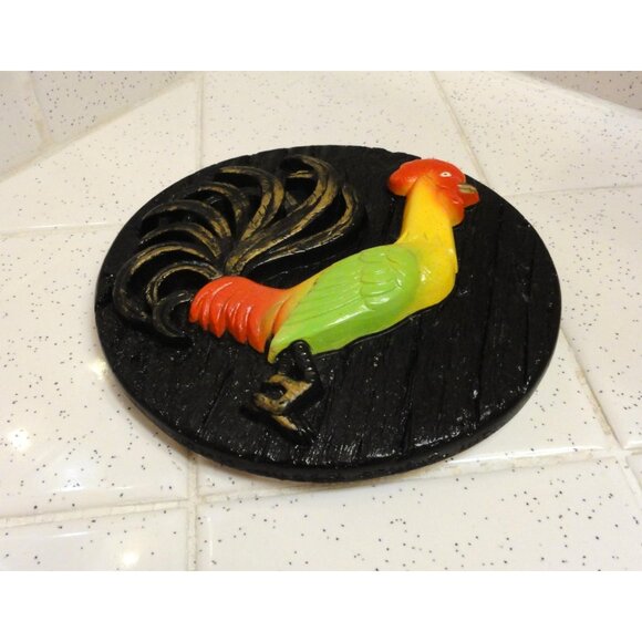 Vintage Miller Studio Chalkware Rooster Wall Hanging Plaque 1977 farmhouse mcm - Picture 4 of 16